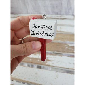 Wooden mailbox first Xmas tree ornament Xmas holiday tree